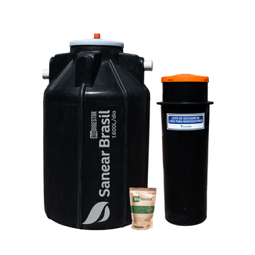 Kit Biodigestor 1600L com leito de Secagem Sanear Brasil
