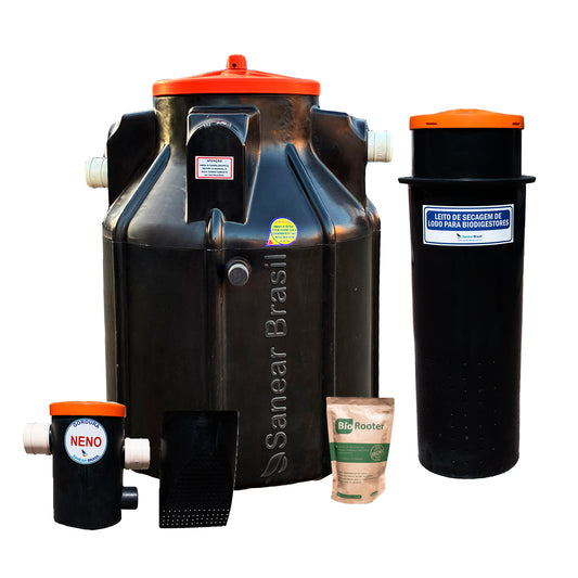 Kit Biodigestor 750L + Leito de Secagem + Gordura