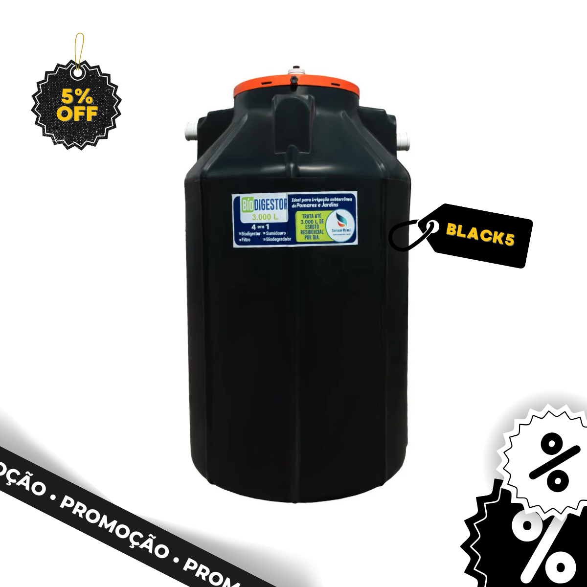 Biodigestor 3000L - Sanear Brasil - Sanear Brasil - Loja oficial | Produtos para tratamento de Água e esgoto