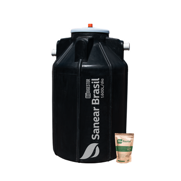 Biodigestor 1600L Sanear Brasil: Fossa Ecológica de Alta Capacidade