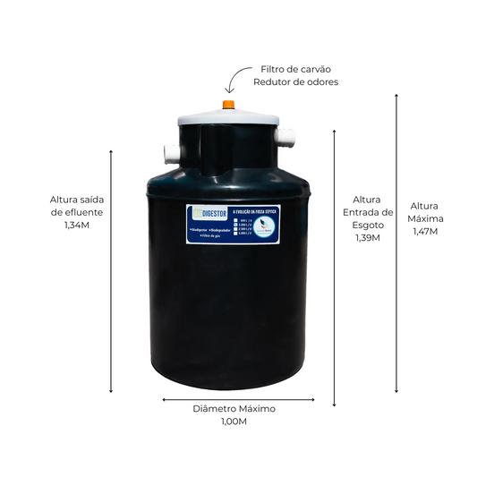 Biodigestor 1.000L - Sanear Brasil