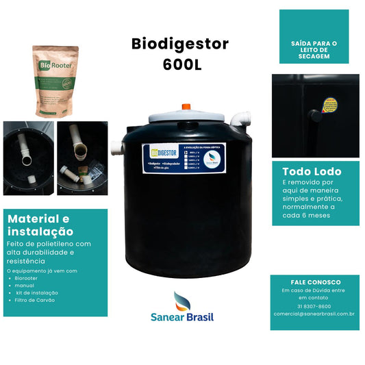 Biodigestor 600l - Sanear Brasil
