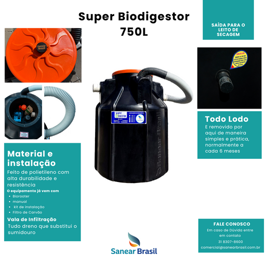 Super Biodigestor 750l - Sanear Brasil