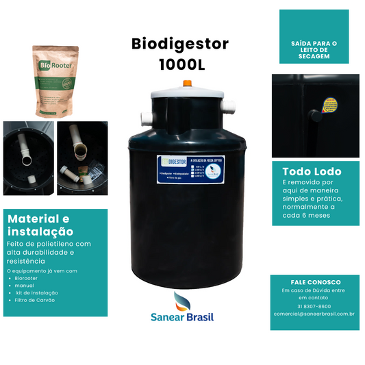 Biodigestor 1.000L - Sanear Brasil