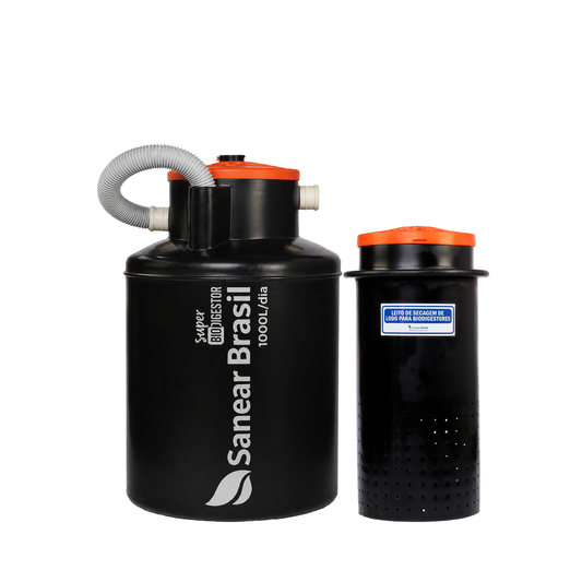 Super Biodigestor 1000L/dia + Leito de secagem