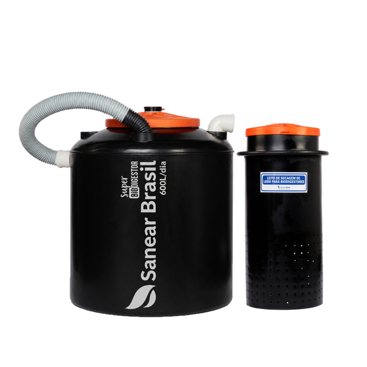 Super Biodigestor 600L/dia + Leito de secagem