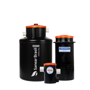 Biodigestor 1000L/dia + Leito de secagem + Caixa de Gordura 20L