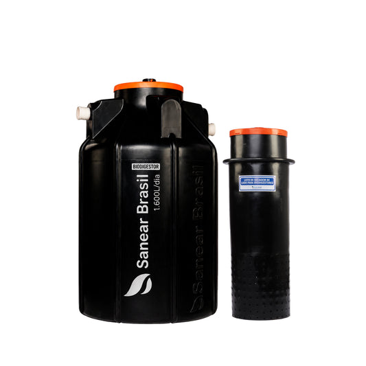 Kit Biodigestor 1600L/dia + Leito de Secagem