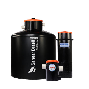 Kit Biodigestor 2500L/dia + Leito e Caixa de Gordura 20L