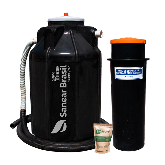 Kit SuperBiodigestor 1600L + Leito de Secagem - Sanear Brasil