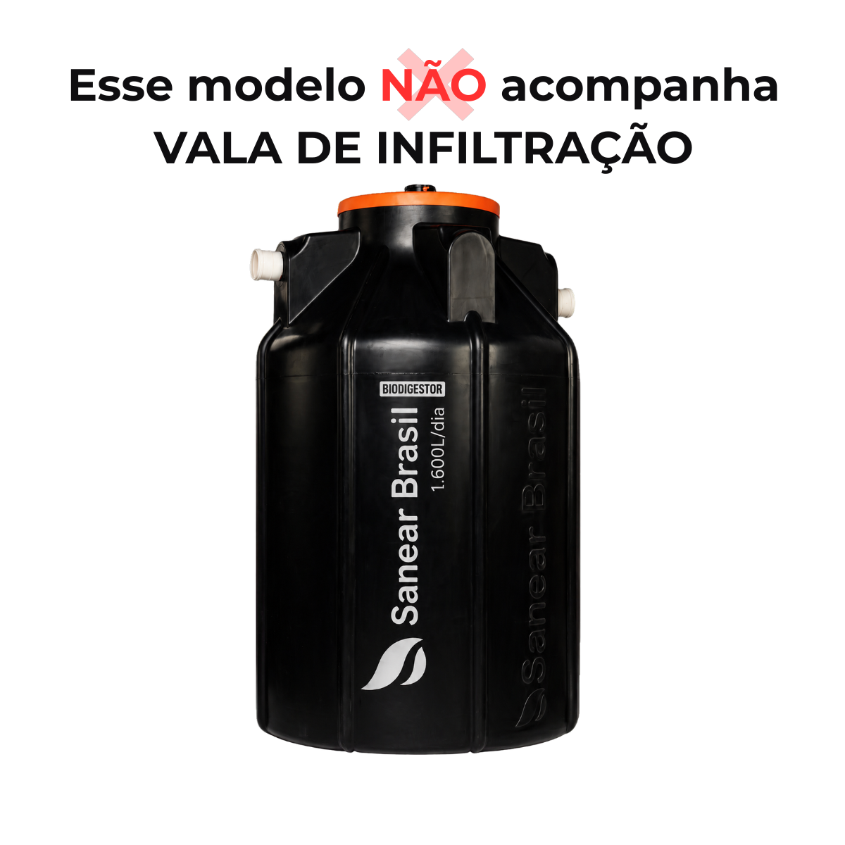 Biodigestor de 1600 litros vendido sem vala de filtração, necessária para finalização do tratamento