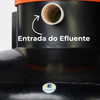 Detalhe em close da entrada de efluente do biodigestor de 2500 litros