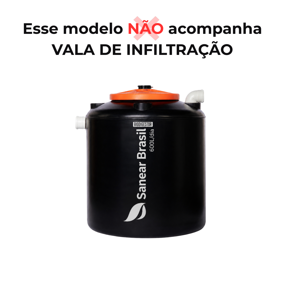 Biodigestor de 600 litros vendido sem vala de filtração, necessária para finalização do tratamento