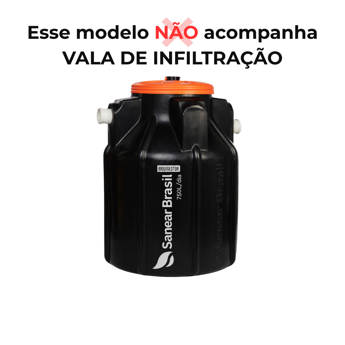 Biodigestor de 750 litros vendido sem vala de filtração, necessária para finalização do tratamento