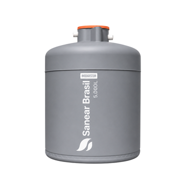 Biodigestor tradicional 5000L Sanear Brasil para tratamento de esgoto.