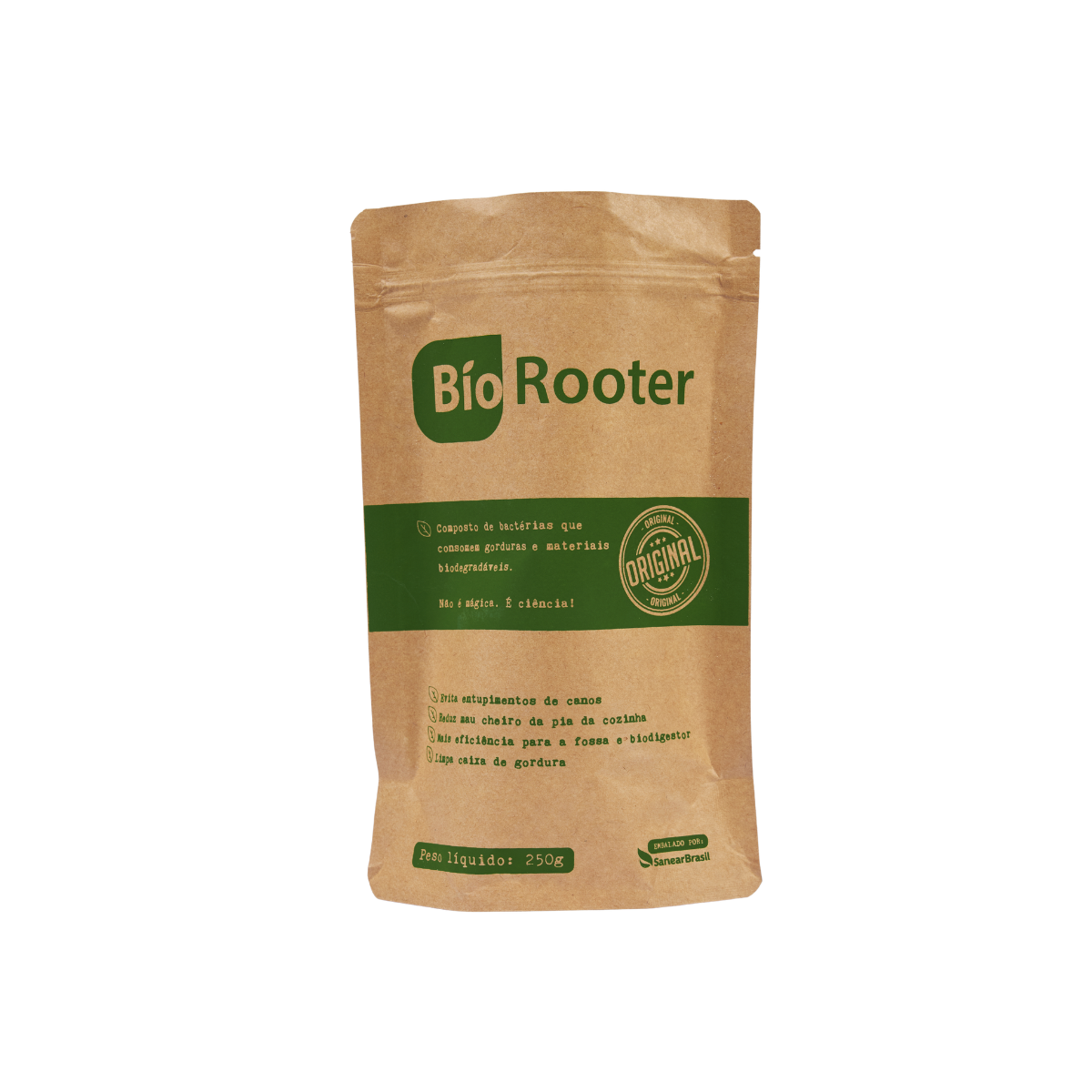 Embalagem de Biorooter 250 g vista de frente em fundo branco