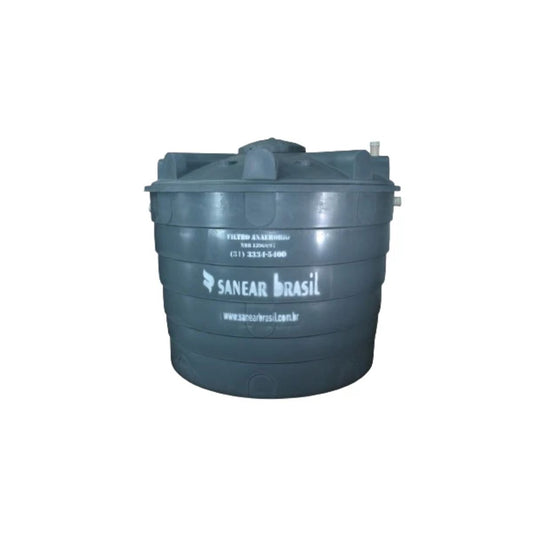 Filtro Anaeróbio 10.000 L Sanear Brasil cinza, em fundo branco