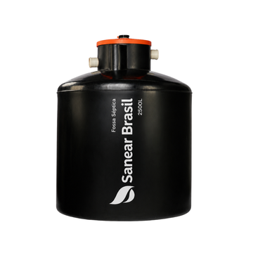 Fossa séptica 2500L Sanear Brasil para tratamento de esgoto residencial ou comercial.