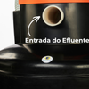 Detalhe em close da entrada de efluente do Super Biodigestor de 1000 litros