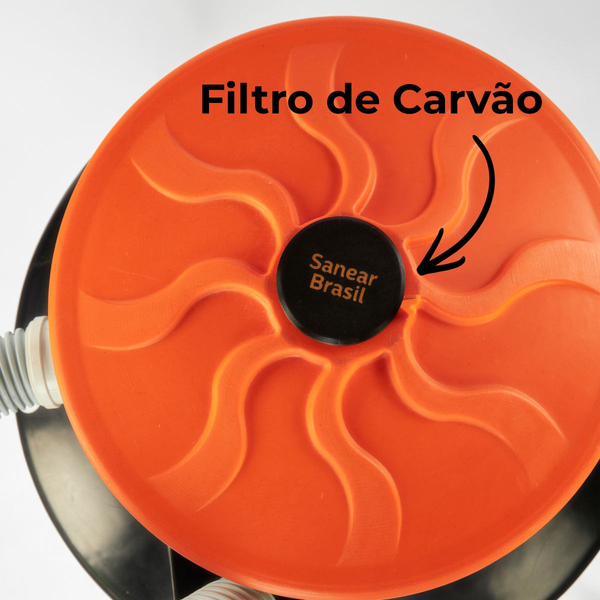 Filtro de carvão ativado e tampa de inspeção do Super Biodigestor de 1000 litros