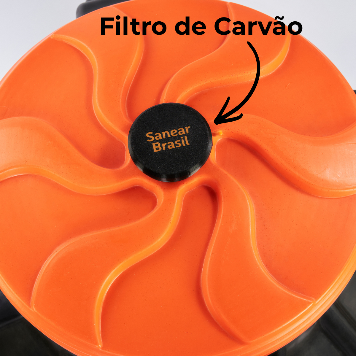 Filtro de carvão ativado e tampa de inspeção do Super Biodigestor de 1600 litros