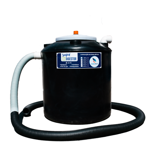 Kit Super Biodigestor 600L/dia + Leito e Cx de Gordura 20L