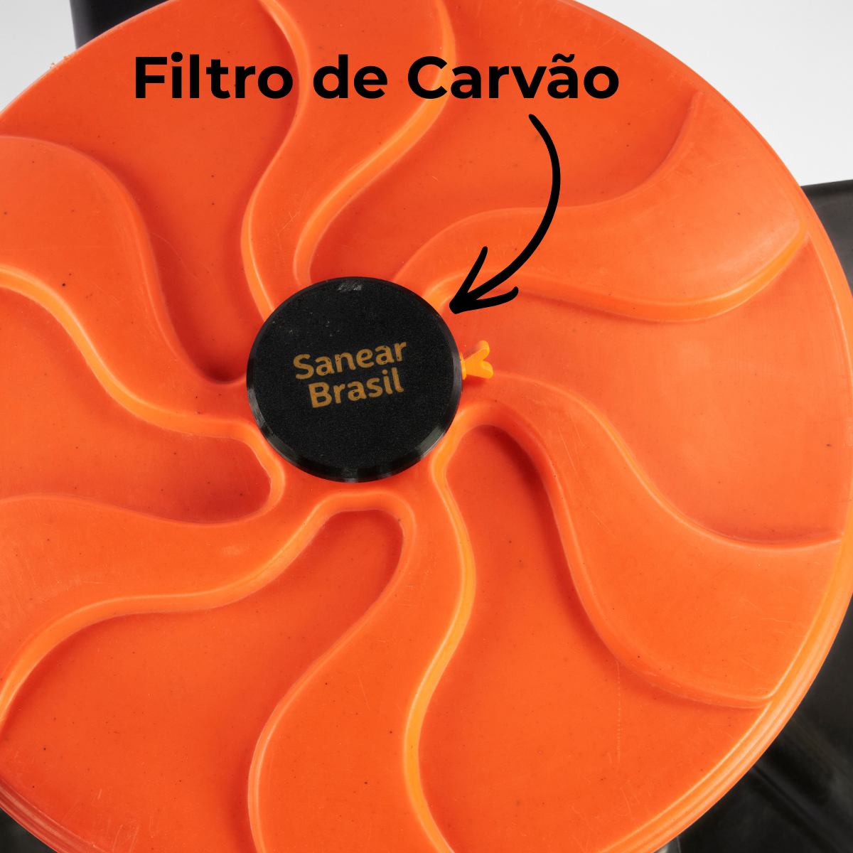 Filtro de carvão ativado e tampa de inspeção do Super Biodigestor de 750 litros